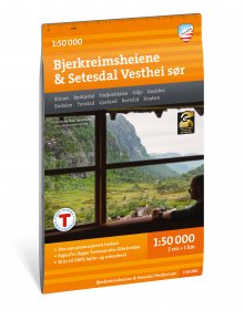 Turkart Bjerkreimsheiene & Setesdal Vesthei sør 1:50 000