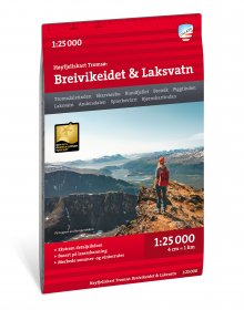 Høyfjellskart Tromsø: Breivikeidet Laksvatn 1:25.000