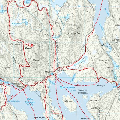 Løypekart Nordmarka nord 1:20 000