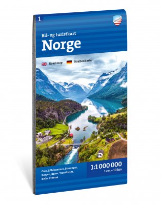Bil- og turistkart Norge 1:1 milj 