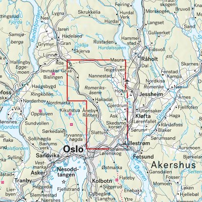 Stikart Oslo: Romeriksåsene 1:20 000