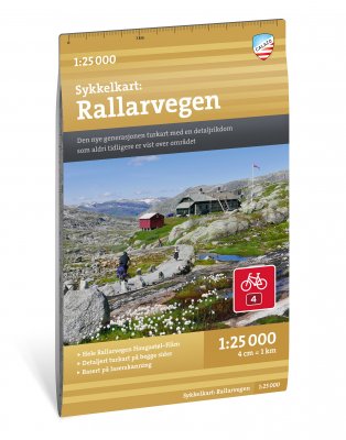 Sykkelkart Rallarvegen 1:25 000