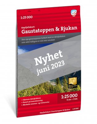 Høyfjellskart Gaustatoppen & Rjukan 1:25 000
