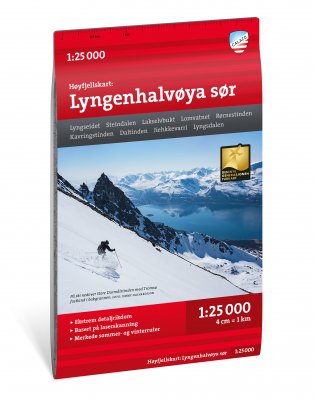 Høyfjellskart Lyngenhalvøya sør 1:25.000