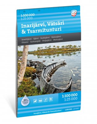 Inarijärvi Vätsäri Tsarmitunturi 1:25.000/1:100.000