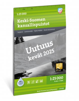 Keski-Suomen kansallispuistot 1:25 000