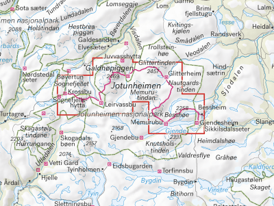 Høyfjellskart Høgruta 1:25 000