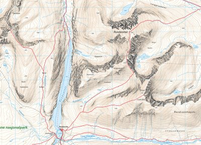 Høyfjellskart: Rondanemassivet
