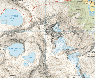 Detalj Høyfjellskart Hornindal