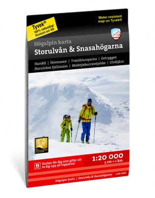 Högalpin karta Storulvån & Snasahögarna 1:20.000