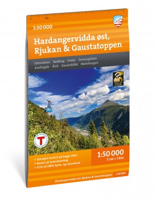 Turkart Hardangervidda øst, Rjukan & Gaustatoppen 1:50 000